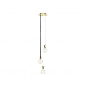 41681 Sky 3 Light Cluster Pendant In Polished Brass Finish