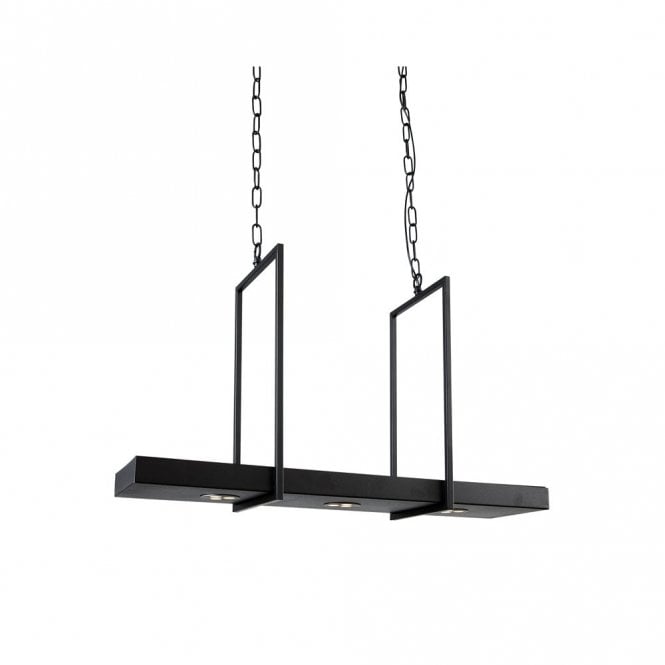 Markslojd 41691 Tray 3 Light LED Bar Ceiling Pendant In Black Finish