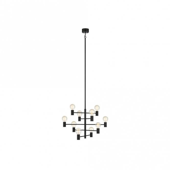 Markslojd 42572 Paris 10 Light Ceiling Pendant In Black Finish