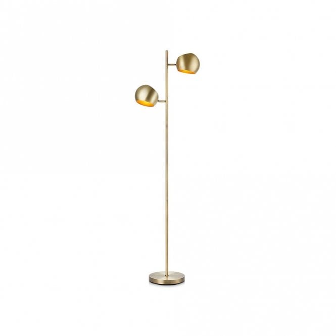 Markslojd 45014 Edgar 2 Light Floor Lamp In Antique Brass Finish