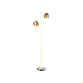 45014 Edgar 2 Light Floor Lamp In Antique Brass Finish