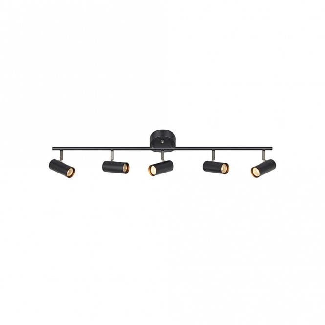 Markslojd 45059 Barcelona 5 Light Ceiling Spotlight Bar Fitting In Black Finish