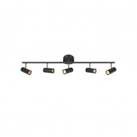 45059 Barcelona 5 Light Ceiling Spotlight Bar Fitting In Black Finish