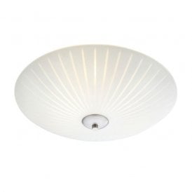 46035 Cut 43 Flush 3 Light Ceiling Fitting With White Glass Shade