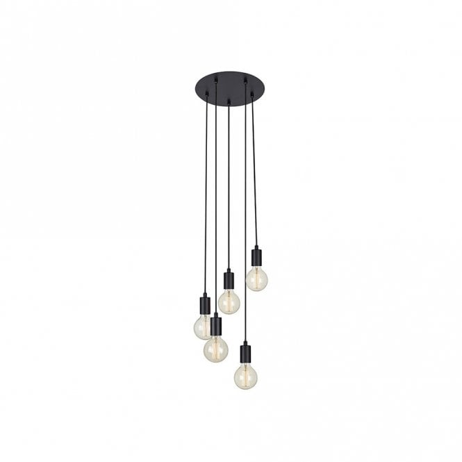 Markslojd 46058 Sky 5 Light Cluster Pendant In Black Finish