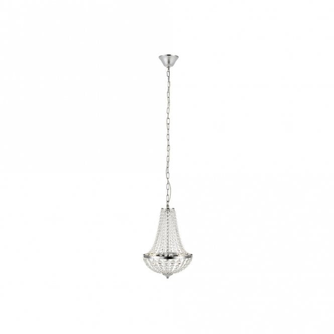 Markslojd 46128 Granso 2 Light Small Bathroom Ceiling Chandelier In Crystal And Chrome Finish