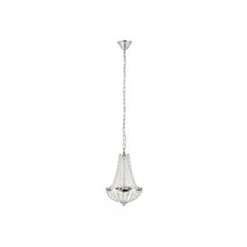 46128 Granso 2 Light Small Bathroom Ceiling Chandelier In Crystal And Chrome Finish