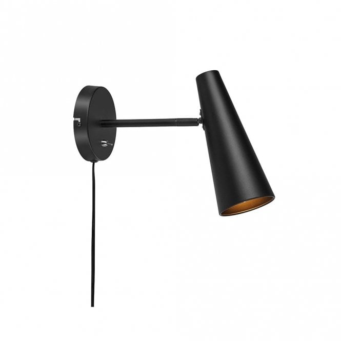 Markslojd 46161 Peak Single Light Wall Fitting In Black Finish with Plug