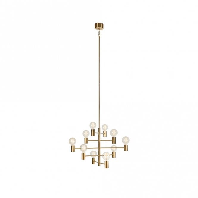 Markslojd 49180 Paris 10 Light Ceiling Pendant In Dark Brass Finish