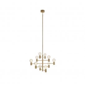49180 Paris 10 Light Ceiling Pendant In Dark Brass Finish
