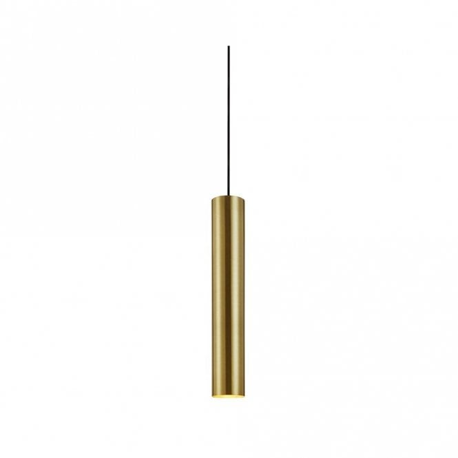 Markslojd 49192 Ruben Single Light Ceiling Pendant Light In Brushed Brass Finish with Plug