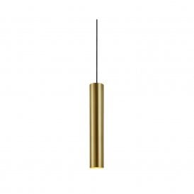 49192 Ruben Single Light Ceiling Pendant Light In Brushed Brass Finish with Plug