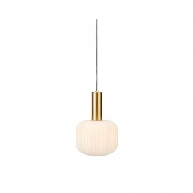 Markslojd 49200 Sober Single Light Small Ceiling Pendant Light In Brushed Brass Finish with Plug