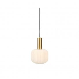 49200 Sober Single Light Small Ceiling Pendant Light In Brushed Brass Finish with Plug