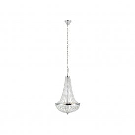 Granso 3 Light Bathroom Ceiling Chandelier In Crystal And Chrome Finish
