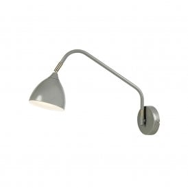 Valencia Single Light Swing Arm Wall Fitting In Grey Finish with Plug