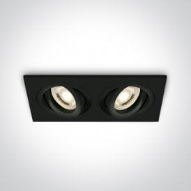 Bay Twin Adjustable Recessed Fixed Downlight - Black