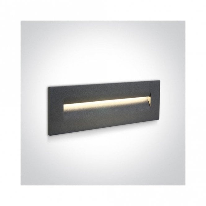 One Light Block 250 LED Outdoor Recessed Wall Light - Anthracite