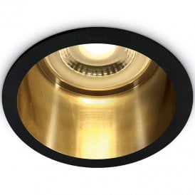 Cove Deep Recessed Fixed Downlight - Black with Gold Reflector