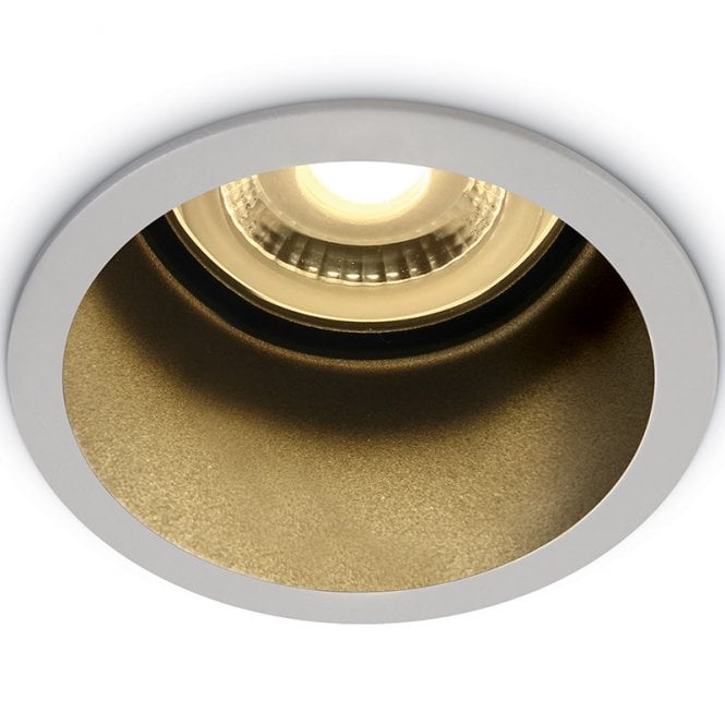 One Light Cove Deep Recessed Fixed Downlight - White with Black Reflector