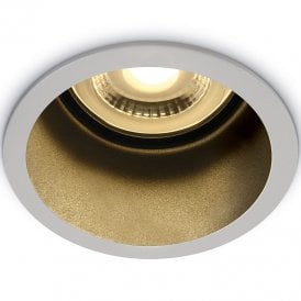Cove Deep Recessed Fixed Downlight - White with Black Reflector