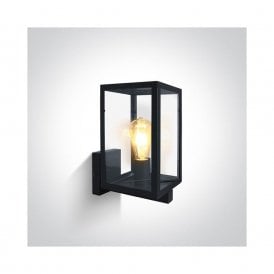 Cube Outdoor Lantern Wall Light - Black