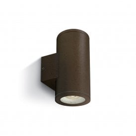 Cylinder 173 Outdoor Up & Down Wall Light - Rust Brown