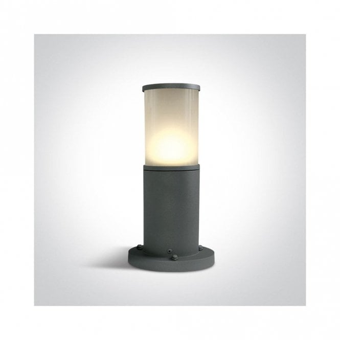 One Light Cylinder 350 Outdoor Post Light - Anthracite