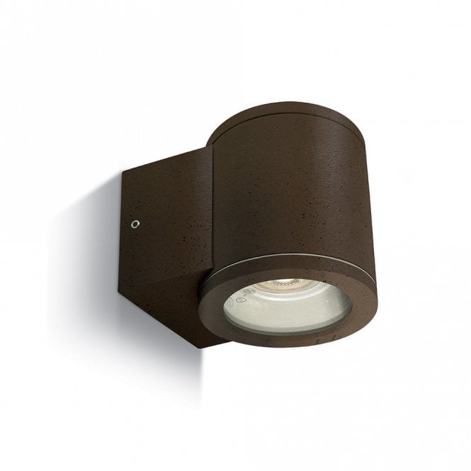One Light Cylinder 90 Outdoor Wall Light - Rust Brown