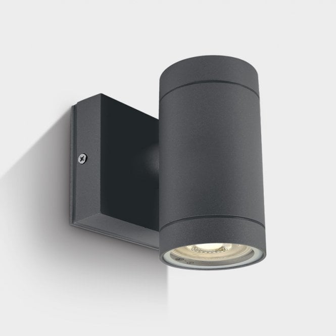 One Light Cylinder Single Light Outdoor Wall Light - Anthracite