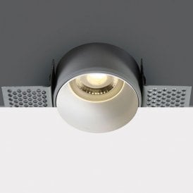 Decorative Trimless Plaster-In Fixed Downlight - White