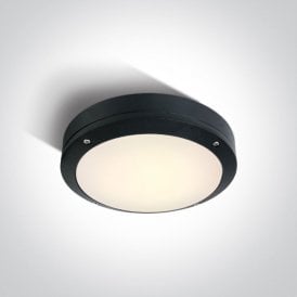 Guard 10W Warm White LED Outdoor Round Bulkhead - Black