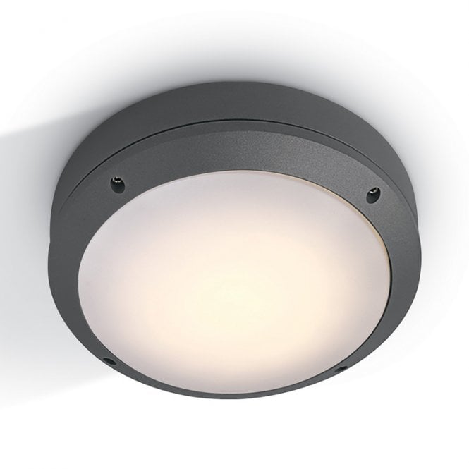 One Light Guard Outdoor Round Flush Light - Anthracite