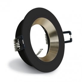 Loch Recessed Fixed Downlight - Black with Gold Reflector