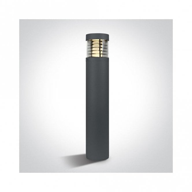 One Light Louvre 850 LED Outdoor Bollard Light - Anthracite