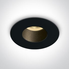 Spot Round Anti Glare Recessed Fixed Downlight - Black