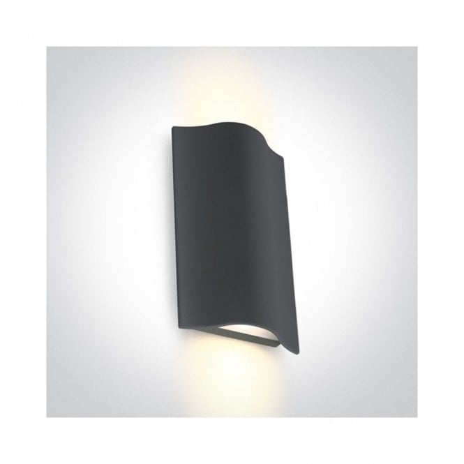 One Light Wave LED Outdoor Up & Down Wall Light - Anthracite
