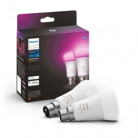 Philips Hue 9W Multi Colour Smart Dimmable LED Bulb Bayonet Cap - Pack of 2
