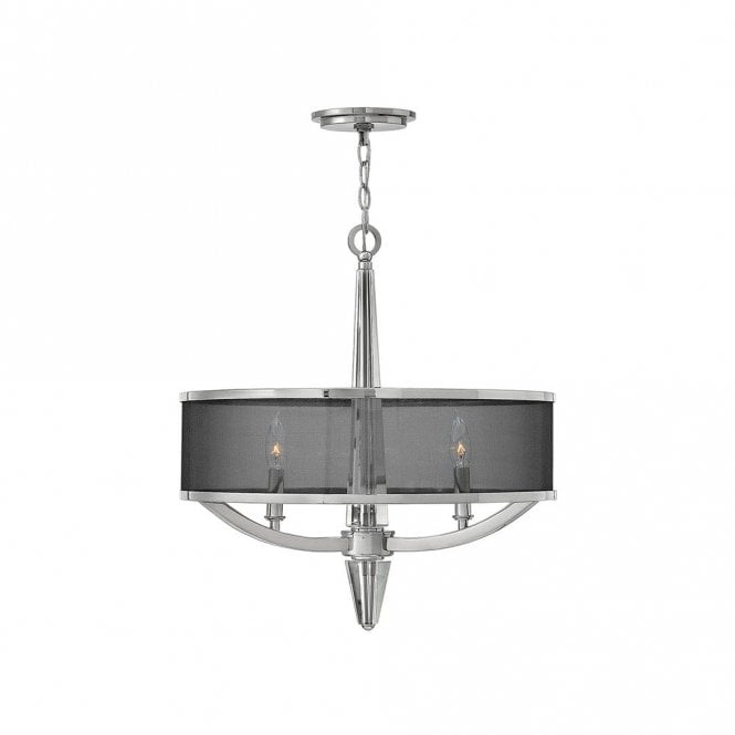 Quintiesse Ascher 3 Light Ceiling Pendant In Polished Nickel And Crystal Finish