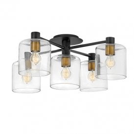 Axel 5 Light Semi-Flush Ceiling Fitting In Black Finish