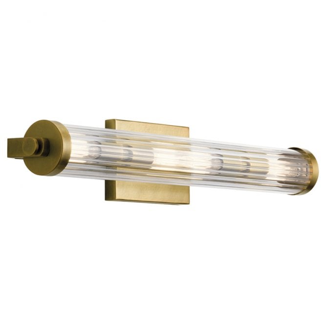 Quintiesse Azores 4 Light Glass Flush Wall Fitting In Natural Brass Finish