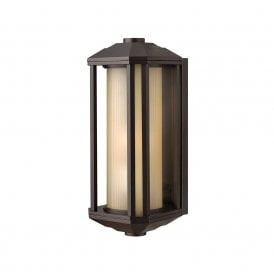 Quintiesse Castelle Single Light Outdoor Medium Half Lantern In Grey Finish With Amber Glass Shade