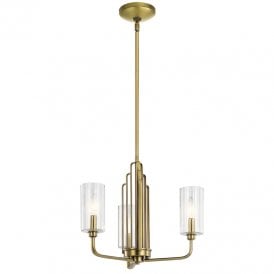 Kimrose 3 Light Chandelier In Natural Brass Finish