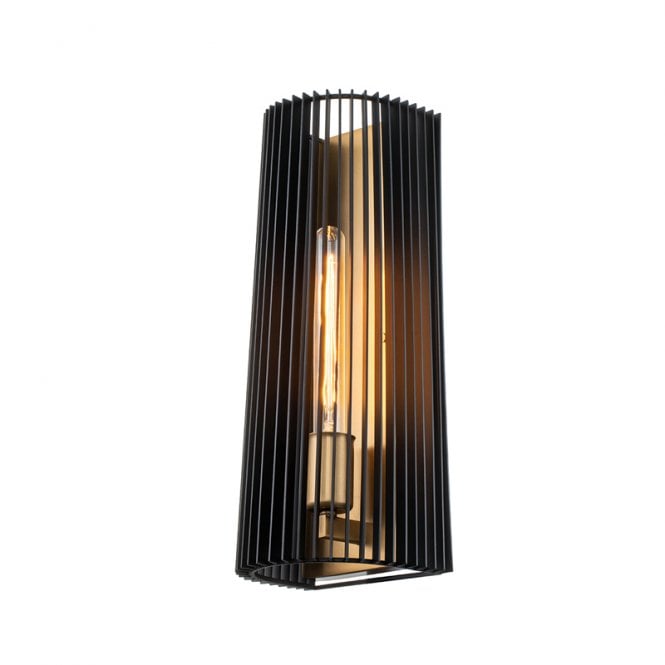 Quintiesse Linara Single Light Flush Wall Fitting In Black Finish