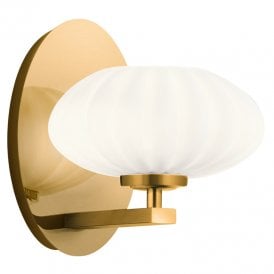 Pim Single Light Wall Fitting In Gold Finish with Opal Etched Glass
