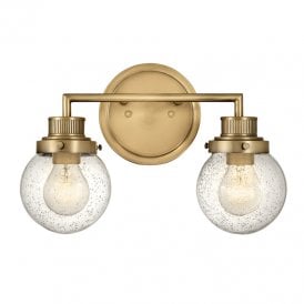 Poppy 2 Light  Wall Fitting In Heritage Brass Finish