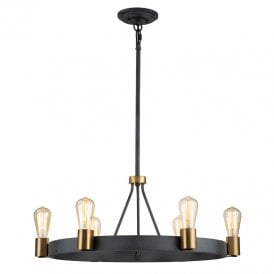 Silas 6 Light Chandelier In Aged Zinc Finish