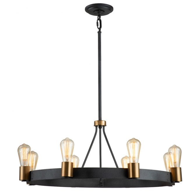 Quintiesse Silas 8 Light Chandelier In Aged Zinc Finish
