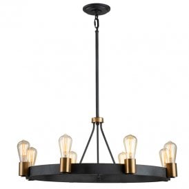 Silas 8 Light Chandelier In Aged Zinc Finish