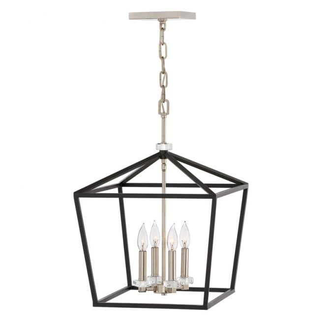 Quintiesse Stinson 4 Light Large Chandelier In Black Finish